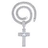 Nuevo collar de cruz de diamantes transfronterizo con personalidad de hip-hop retro y colgante de cruz dominante de calavera entre Europa y Estados Unidos