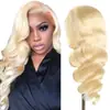 Peruca de renda peruca europeia e americana feminina onda grande renda frontal 13*4 touca de renda cabelo humano cor dourado claro