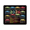Calendário Ano Novo do Cavalo Mouse Pad Pequeno Antiderrapante e Resistente a Manchas Mouse Pad de Calendário Cartoon Pad para Mouse de Computador Office Gaming