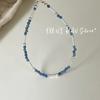 Pulseira Onihan em prata de lei S925, nicho de alta qualidade, com contas de água azul, joias artesanais de miçangas da moda feminina, frescas