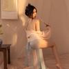 Marea Nacional Bordado Antiguo Ropa Interior Sexy Perspectiva Pasión Tentación Cama Hanfu Sin Quitarse Faja Traje de Pijama
