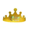 Novo Chapéu de Aniversário Dobrável com Tamanho Ajustável para Adultos e Crianças, Coroa Criativa de Festa Chapéu de Bolo de Aniversário