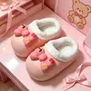 Pantuflas de Algodón para Niños y Niñas, Calientes, con Felpa Adicional, EVA Impermeable, Para Padres e Hijos, Niños Grandes, Zapatos de Algodón para Bebé