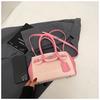 Bolso de Mano de Bloques de Color de Alta Gama Estilo Nuevo Primavera 2026 Bolso Pequeño Cuadrado Platino para Mujer Versátil para el Trabajo Hombro Cruzado Bolso Kelly