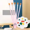 Pinceles de Nailon para Pintura al Óleo para Niños al por Mayor Transfronterizos, Pinceles de Plástico de Cabeza Plana para Pintura Gouache Acrílico, Materiales de Arte