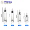 Botella de Vidrio Transparente con Gotero de 10 ml, Botella Redonda Recta para Aceite Esencial, Botella de Vidrio Transparente con Gotero de 10 ml, Botella Redonda Recta para Aceite Esencial, Botella Cosmética de Vidrio con Gotero Transparente de 10 ml, Botella para Serum con Dispensador de Presión y Hombro Plano, Botella Vacía