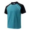 Camiseta Personalizada con Cremallera para Hombre, Camiseta Base de Retazos Cuello Redondo, Nueva Camiseta de Manga Corta de Verano para Hombre para Deportes al Aire Libre