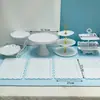 Arranjo de Aniversário Decorações de Mesa de Sobremesas Prateleira de Exibição de Casamento Europeu Mesa de Frutas Bandeja de Plástico para Bolo Suporte para Lanches