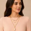 Collar retro de estilo europeo y americano con cadena de estilo frío, para mujer, versátil, multicapa, con colgante de metal con anillo y candado
