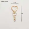 Fecho em Liga de Zinco em Formato de Coração, Anel Aberto de Coração Pêssego com Argola de Figuras de Oito Chaveiro, Pingente de Chaveiro para Acessório de Joia DIY