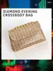 Bolsa de Hombro Cruzada de Mano de Lujo Retro de Diamantes de Colores para Banquete, Bolso de Axila para Fiesta