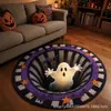 Alfombra Redonda de Felpa de Cristal para Piso, Trampa Visual 3D de Halloween, Alfombra con Ilusión de Espiral de Celebridad de Internet, Felpudo para Decoración de Festival en Sala de Estar