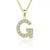 Amazon transfronterizo nuevo collar con incrustaciones de circonita de diamantes completos 26 letras inglesas femenino acero de titanio colgante DIY cadena de clavícula
