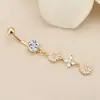 EBay Amazon wish venda quente pequeno margarida borla diamante anel de umbigo conjunto joias para piercing corporal prego de umbigo
