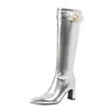 Botas Punk de Suela Gruesa para Mujer, Comercio Exterior Transfronterizo Otoño/Invierno 2026, Tallas 40-45, Talla Grande, Botines de Caña Irregular