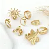 Anel Aberto de Estrela do Mar Estilo Resort Oceânico Europeu e Americano Mais Vendido Transfronteiriço Anel de Empilhamento de Flor Metálica Personalizado Pulseira