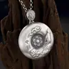 Collar con colgante de plata pura 999 con hebilla de seguridad, mantra de seis palabras, Paramita, Sutra del Corazón, para hombre y mujer, joyería pura, regalo
