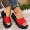 Chanclas de Cuña para Mujer 2025 Verano Nuevas Suela Gruesa Boca de Pez Casuales Chanclas de Playa Tallas Grandes para Mujer 43