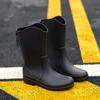 Botas de Lluvia de Caña Media-Alta-Alta, Simples y de Moda, para Mujer, Impermeables, Antideslizantes, Botas de Agua, Zapatos Resistentes al Desgaste para Exteriores, Manga para Cocina, Zapatos para Mujer