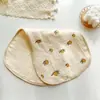 6 capas de gasa de algodón toalla para eructar de bebé al por mayor toalla hombrera toalla anti-escupir toalla para bebé cubierta de baño circunferencia de la barriga