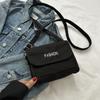 Bolso bandolera sencillo y moderno de estilo coreano con diseño de letras, bolso de lona casual, nuevo bolso cuadrado pequeño de moda 2025