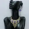 Collar Súper Brillante de Diamantes Completos con Borla Larga para Mujer, Pendientes de Lujo Ligero de Alta Gama, Conjunto Versátil de Moda Fresco y a la Moda