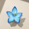 Presilha de Cabelo Flor de Frangipani Colorida Estilo Super Fada Europeia e Americana, Presilha de Cabelo Estilo Festa Meio Preso na Parte de Trás da Cabeça, Presilha de Tubarão