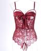 Falda sexy transfronteriza de una pieza con tirantes ropa sexy de malla para mujer Europa y Estados Unidos encaje abierto tentación camisón al por mayor 2013