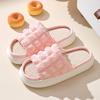 Pantuflas de algodón con lazo peludo para primavera, otoño e invierno 2024, estilo Amazon transfronterizo, con un solo clic.