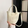 Bolsos para Mujer Bolso de Mano Suave de Cuero PU 2025 Nueva Moda Ins Bolso Cubo Casual Más Fácil de Combinar Bolso de Hombro Cruzado