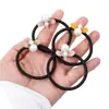 Diadema de Perlas de Gama Alta de Acetato Real con Abejita Retro Dulce Elástica Alta Goma Elástica para el Cabello Diadema para Moño de Mujer