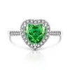 Anillo de Amor Corazón a Corazón con Flor de Hielo Cortada de Piedra Preciosa de Colores de Venta Caliente en Tiktok con Anillo de Diamante de Alto Carbono Paraiba