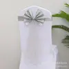 Lazo de Boda Elástico Sin Nudo Flor en el Respaldo de la Silla Hotel Banquete Boda Malla Cinta Cubierta de Silla Decoración Banda de Amarre Aro