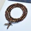 Item Popular de Live-Stream: Contas Budistas de Oração de 8mm com 108 Contas, Feitas de Nanmu de Seda Dourada, Sândalo e Jacarandá, Pulseira de Madeira Portátil da Fábrica
