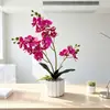 Decoração de Casa Artificial 21 Peças Orquídea Phalaenopsis Bonsai Ornamento para Casamento, Hotel e Arranjos de Pátio, Toque Realista Flor Artificial Pequena Planta em Vaso