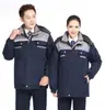 Vestuário de proteção para trabalho de inverno para homens e mulheres, uniformes acolchoados de algodão removíveis, uniformes de engenharia, uniformes de fábrica, roupas acolchoadas de algodão anticongelante para canteiros de obras de armazenamento a frio em estoque
