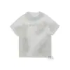 Camiseta Desgastada Sanhomme American Street Retro Moda Masculina, Alta Qualidade, Solta e Versátil, Manga Curta de Verão 61812