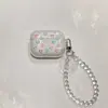 Para AirPods 1/2/3/4ª generación Pro2 con purpurina pintada, transparente, inalámbrico, Bluetooth, auriculares, simple, moda