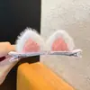 Presilha de Cabelo com Orelha de Gato de Pelúcia Pequena para Mulheres Presilha de Cabelo de Coelho Acessório de Cabeça Presilha de Cabelo Fofa para Crianças Presilha Superior Presilha de Bico de Pato