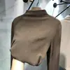 Camiseta Térmica de Doble Cara de Terciopelo con Cuello Semi-Alto para Mujer, Ropa de Abrigo de Otoño e Invierno, Camiseta Interior para Estudiante, Camiseta de Manga Larga para Mujer