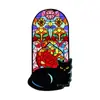 Insignia Temática Gato Negro Susurrando bajo el Vitral, Broche Creativo Personalizado de Animal Gato Lindo Accesorio para Ropa
