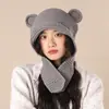 Gorro de Punto de Color Sólido Holgado para Mujer en Invierno, Moderno y a la Moda, Hace que la Cara Parezca Más Pequeña, Cálido y Protector de Orejas, Sombrero de Lana