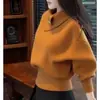 Suéter Básico de Tricô Gola Alta para Mulheres, Estilo Minimalista Coreano, Alta Qualidade, Estilo Old Money, Design Maduro, Macio e Relaxado, Outono/Inverno 2026