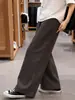 Calça Curva de Nove Pontos Meilaide para Mulheres, Novo Estilo Outono 2026, Tamanho Plus, Emagrecedora, Casual, Calça de Perna Larga com Caimento