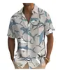 Camisa estampada de manga corta para hombre estilo hawaiano talla europea camisa de playa de verano top talla grande