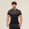 Gymshark Ropa Deportiva para Hombre Casual Running Secado Rápido Transpirable Body Camiseta de Manga Corta Tiburón Musculoso para Hombre