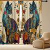 Cortinas Estampadas Mais Vendidas da Amazon, Espessadas para Sala de Estar, Quarto, Varanda, Janela de Canto, Tecido de Cortina Blackout e Isolante Térmico, Feito Sob Medida de Acordo com Sua Foto
