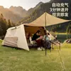 Barraca Inflável Automática para Acampamento ao Ar Livre e Viagem, Prova de Sol, Prova de Vento, Respirável, Espaço Amplo com Toldo, Abre em Um Segundo