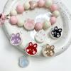 Cabeza de conejo goteando aceite diy cadena para teléfono móvil material con cuentas agujero pasante caricatura lindo rubor accesorios de joyería Año Nuevo rojo