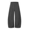 Pantalones casuales de cuadros de moda estilo americano con pierna curva para hombre, pantalones largos versátiles de silueta retro estilo japonés, pierna ancha holgada, pantalones de largo hasta el suelo